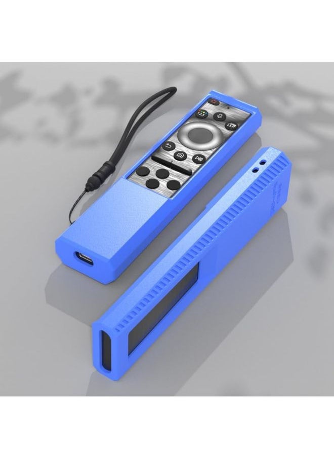 Sikai - Silicone Samsung Remote Cover Compatible with 2022 Samsung SolarCell TV Remote TM2280E,TM2240A,BN59-01386,BN68-13841G,BN59-01385A Samsung Smart Remote Case Shockproof Anit-lost With Lanyard(Glow Blue - Image 1