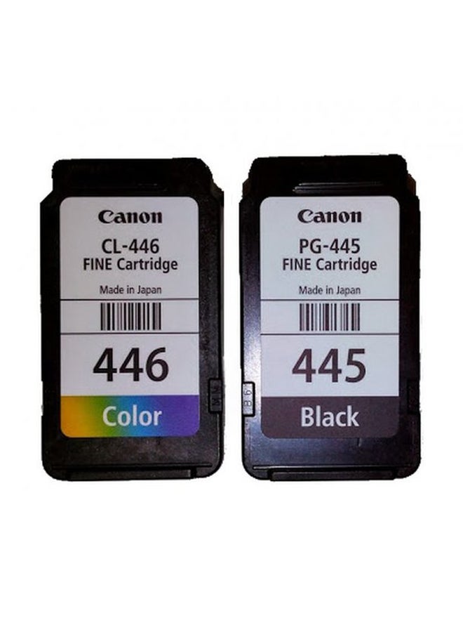 PG-445/CL-446 BK/C/M/Y Ink Cartridge Multipack, Includes 1 Black & 1 Colour FINE Cartridge, For Crisp, Sharp & Long-Lasting Results Multicolour/Black