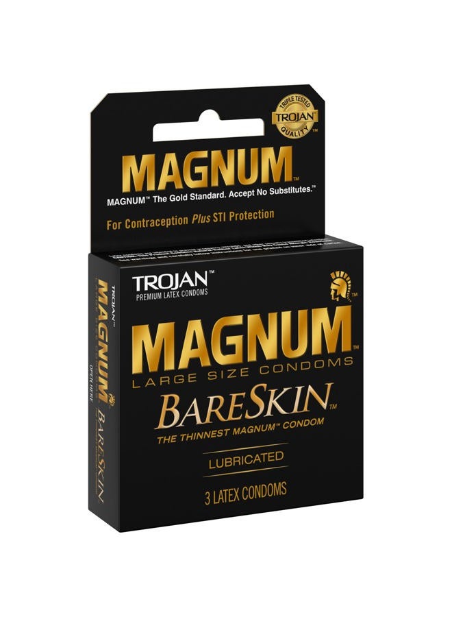 TROJAN Magnum Bareskin Lubricated Condoms, 3 Count (Pack of 6) - Image 2