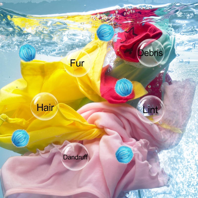 ميتيو 20 قطعة مزيل شعر الحيوانات الأليفة للغسيل، جهاز جمع الوبر القابل لإعادة الاستخدام لآلة الغسيل، مزيل شعر الحيوانات الأليفة الفعال للملابس، الشراشف، المناشف، البطانيات الصوفية، لا تتلف الأقمشة - Image 5