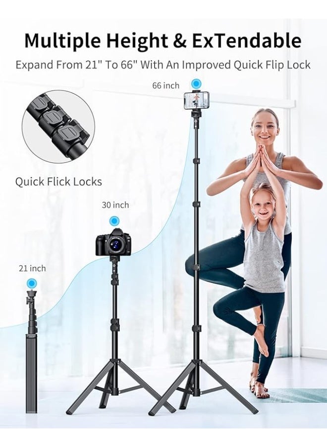 آيفون ثلاثي - 66 " [مستقر وطويل] آيفون ثلاثي الوقوف مع البعيد ، ثلاثي لآيفون متوافق مع آيفون 16 15 برو ماكس 14 13 زائد ، سامسونج S22 / الكاميرا / GoPro / تسجيل الفيديو - Image 4