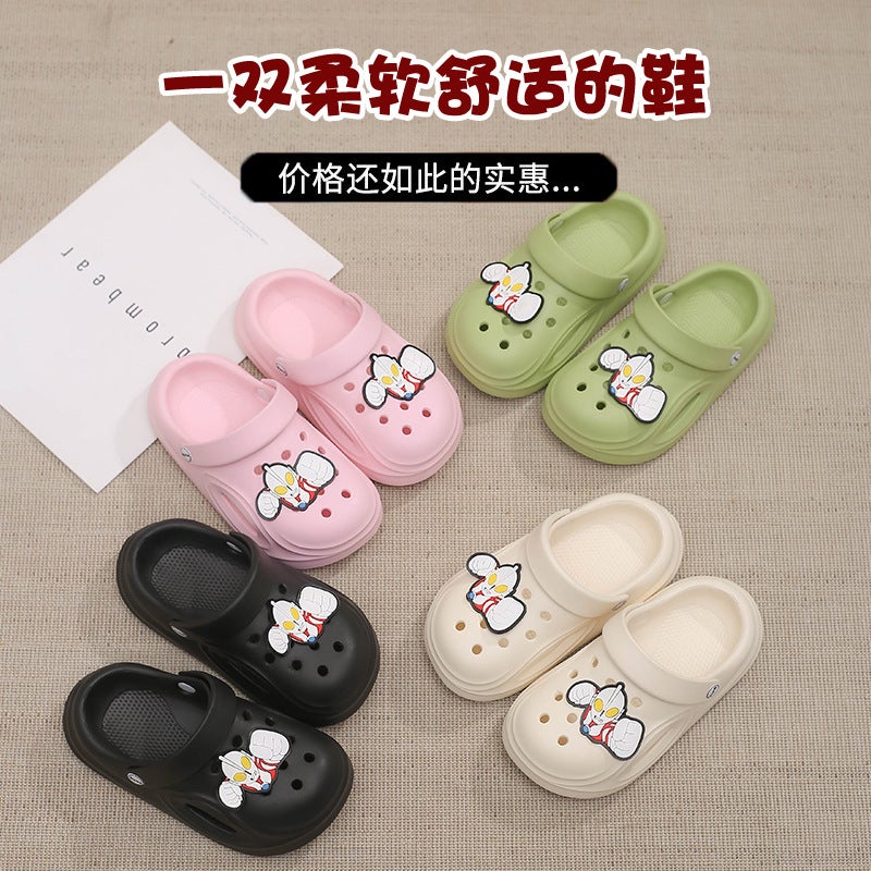 Children'S Croc Shoes 2025 Ultraman Baotou Slippers For Boys, Soft-Soled Beach Shoes For Big Children - Image 2