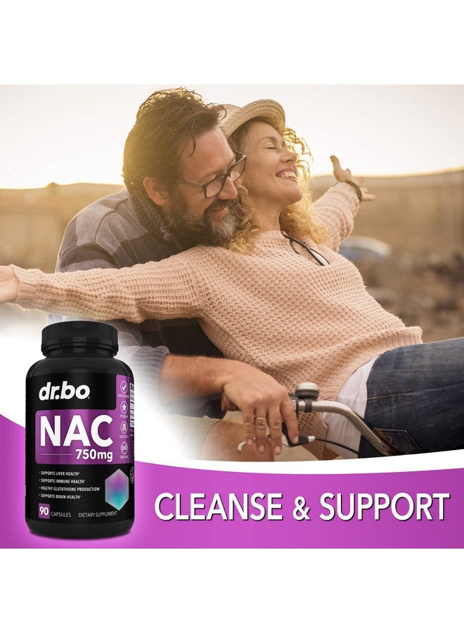 dr.bo NAC Supplement N-Acetyl Cysteine Pills - 750mg N Acetyl Cysteine Pure Vitamin Capsule - Daily Liver Support Formula for Lung Cleanse Health, Kidney Detox, Brain & Respiratory Supplements - 90 Capsules - Image 5