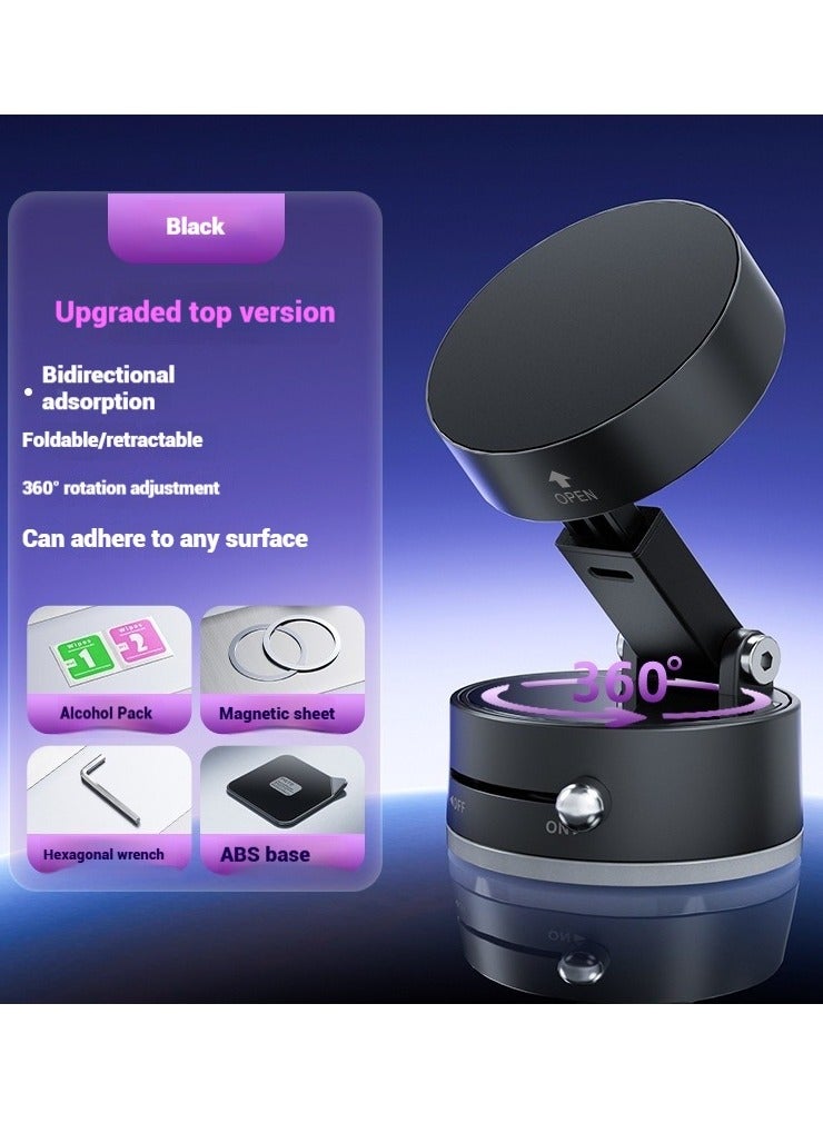 Upgraded 360° Rotating Vacuum Suction Magnetic Car Phone Holder, Magnetic Car Phone Holder For Car Dashboard Truck Windshield Table Suitable For Tablets Smartphones Flat Universal Magnetic Kit