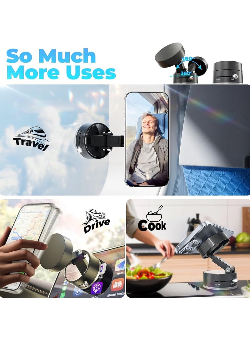 RinGinG Upgraded 360° Rotating Vacuum Suction Magnetic Car Phone Holder, Magnetic Car Phone Holder For Car Dashboard Truck Windshield Table Suitable For Tablets Smartphones Flat Universal Magnetic Kit  - Image 4