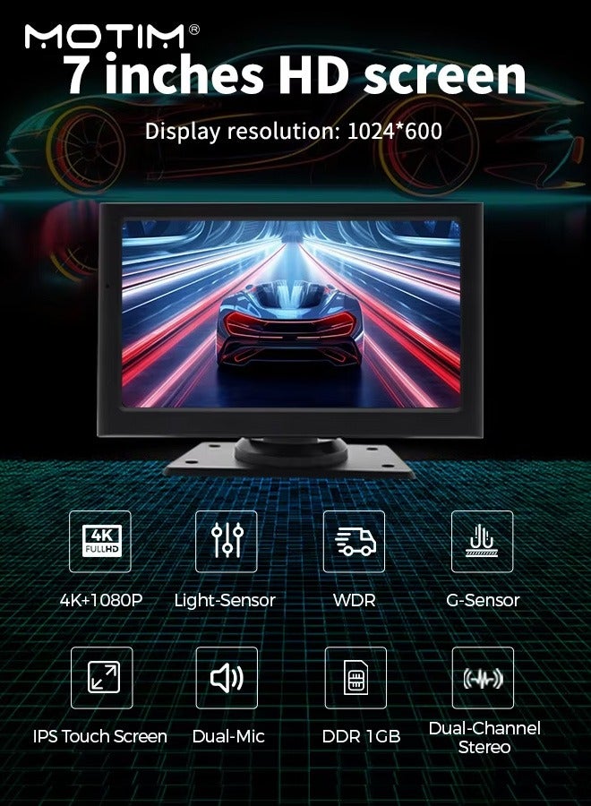 Motim 7 inch Wireless Carplay, IPS HD Touchscreen Screen Wireless Carplay, Portable Car GPS Navigator AV Reverse, Car Audio Bluetooth Touch Screen Car MP5 Player for Car with Siri/Google, AUX/FM - Image 5
