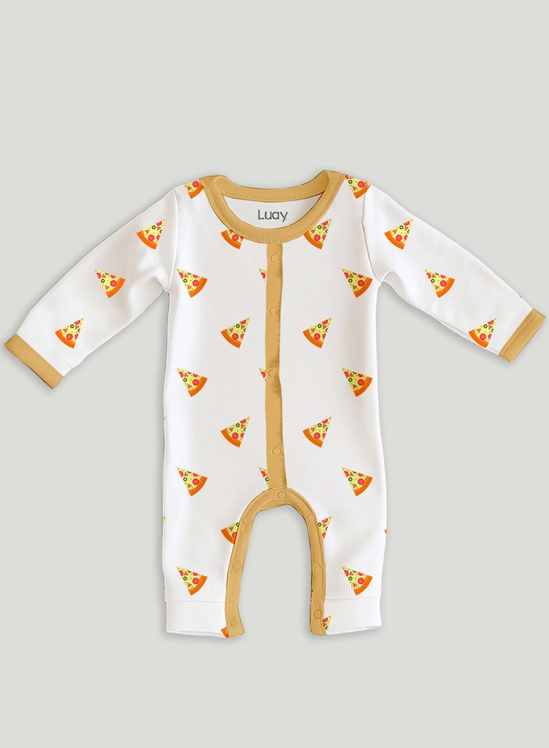LUAY 100% Cotton Full Sleeves Printed Baby Romper,Bodysuit Jumpsuit for Baby Girls & Baby Boy (Pack of 6)