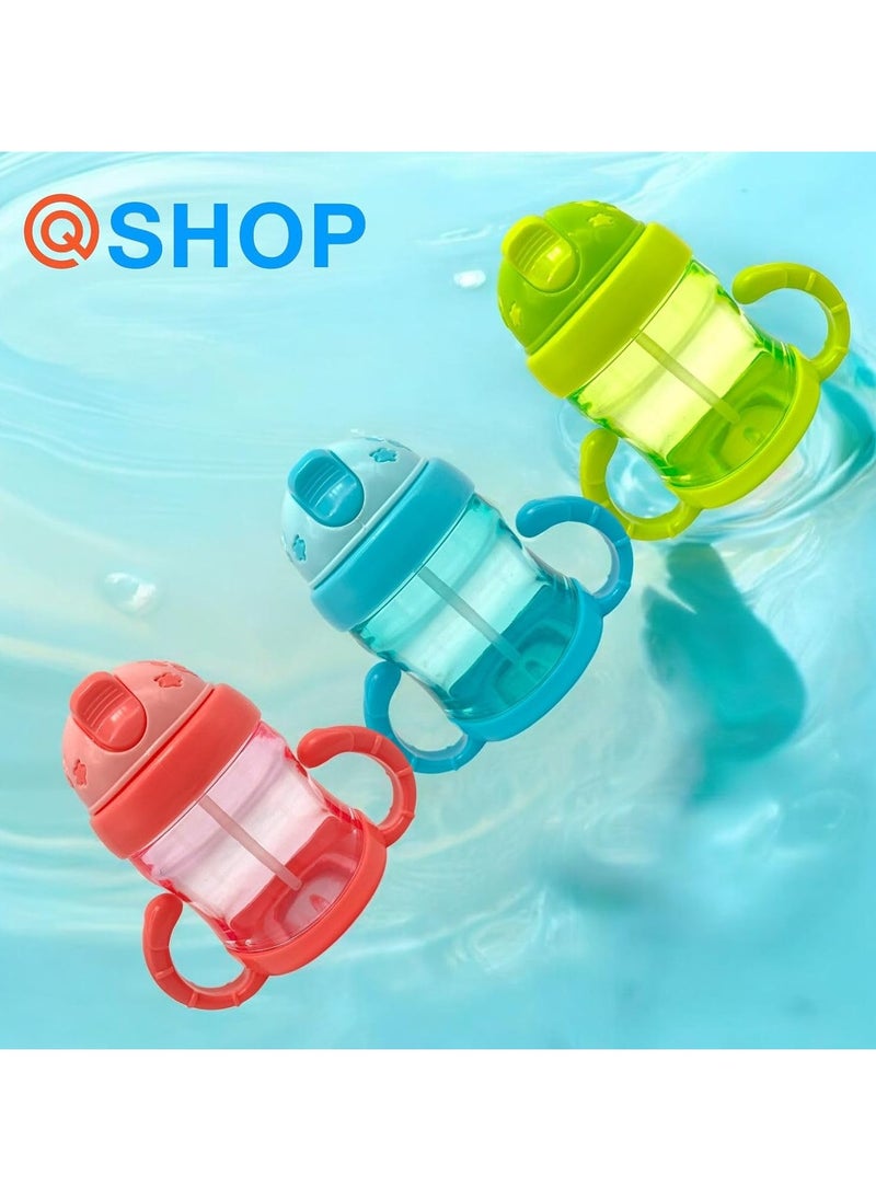QSHOP Baby Training Sippy Cup for Baby, Water Bottle for Babies 6 Months, Baby Water Bottle with Soft Silicone Spout, BPA Free 200ml Plastic Drinking Bottle with Handle  - Image 5