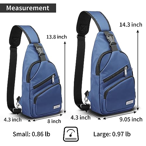 AMJ Crossbody Sling Bag Men Casual Shoulder Backpack Chest Daypack Satchel for Hiking TravelLarge Blue - Image 3