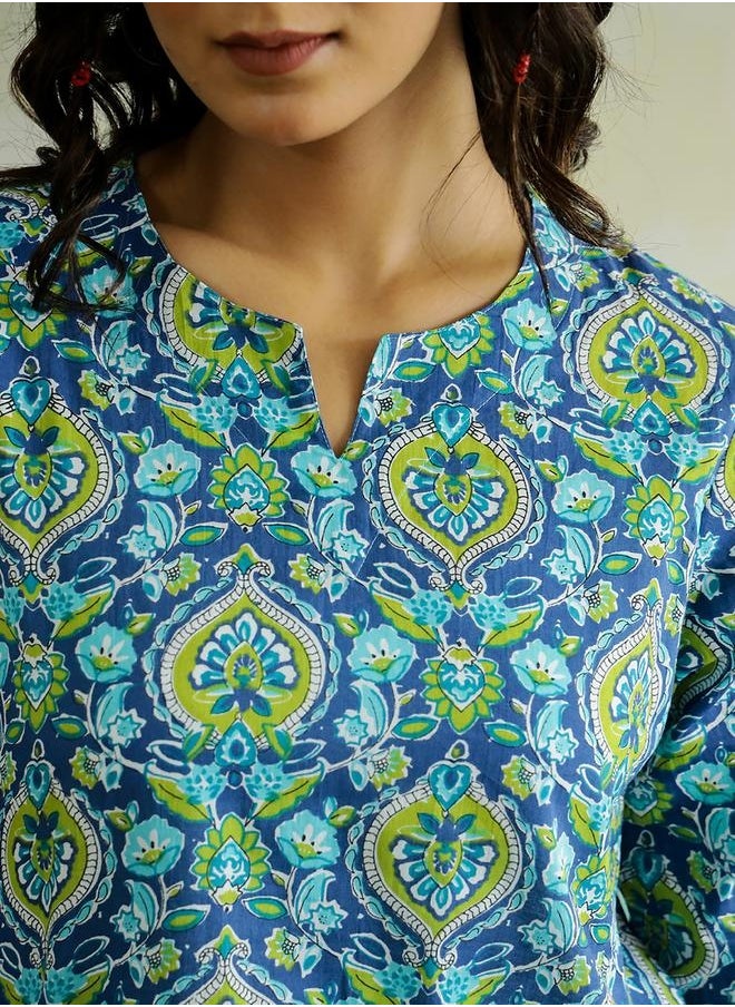 sanskrutihomes All-Over Floral Print Notch Neck Top by Styli  - Image 1
