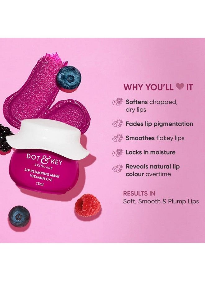 Dot & Key - Lip Plumping Mask Vitamin C + E (Wild Berries & Pomegranate) 15Ml - Image 1