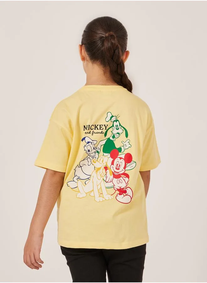 ستايلي Styli Mickey and Friends Character Print Oversized T-Shirt