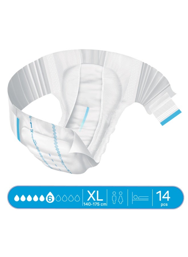 Molicare Adult Diaper, Molicare Premium Elastic, Slip diapers for adult incontinence, Unisex,Extra Large, 6 Drops, 14pcs/pack - Image 3