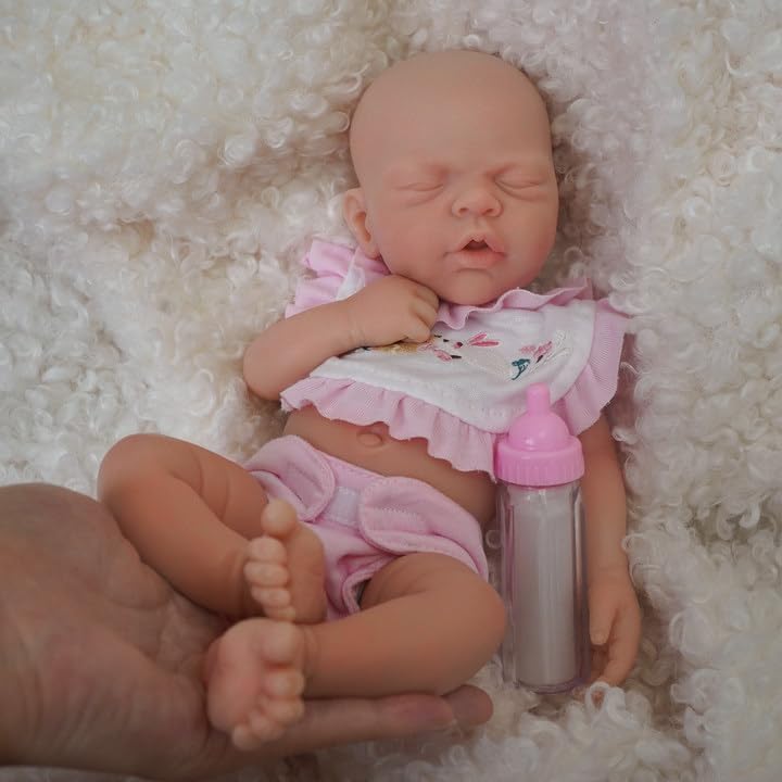 Mire & Mire Reborn Baby Dolls 12" Micro Preemie Full Body Silicone Baby Doll Realistic-Newborn Baby Dolls Girl That Look Real Sleeping Baby Doll-1 - Image 3
