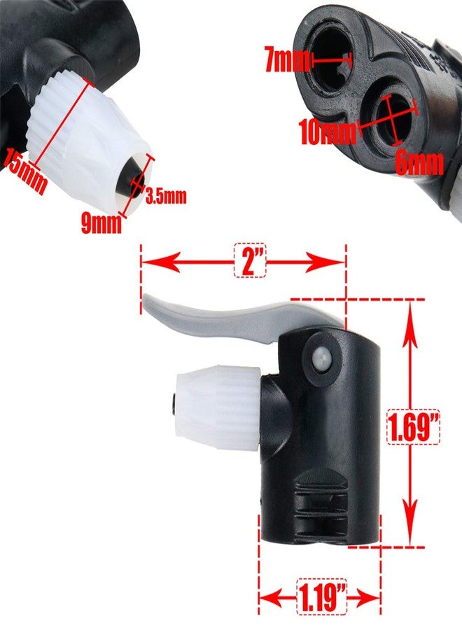 AUTUT 2 Pcs Black Plastic Dual Head Bike Bicycle Pump Head Nozzle Hose Adapter Connector - Image 3