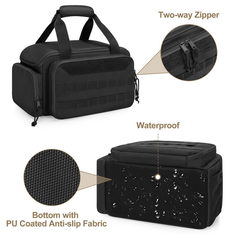 Rexmica 12-Inch Tool Bag with Anti-friction Bottom, Hand Tool Storage Organizer Bag for Men, Tactical Range Bag, Multi-purpose Work Tote for Repairman, Electrician, Carpenters, Handyman, Black - Image 4