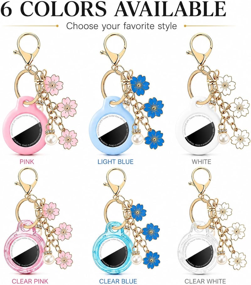 Case for AirTag 2nd Gen (2026) & 1st Gen, Men's Women's Keyrings & Keychains for Keys, Luggage, Bags, A7-white, Large - Image 2