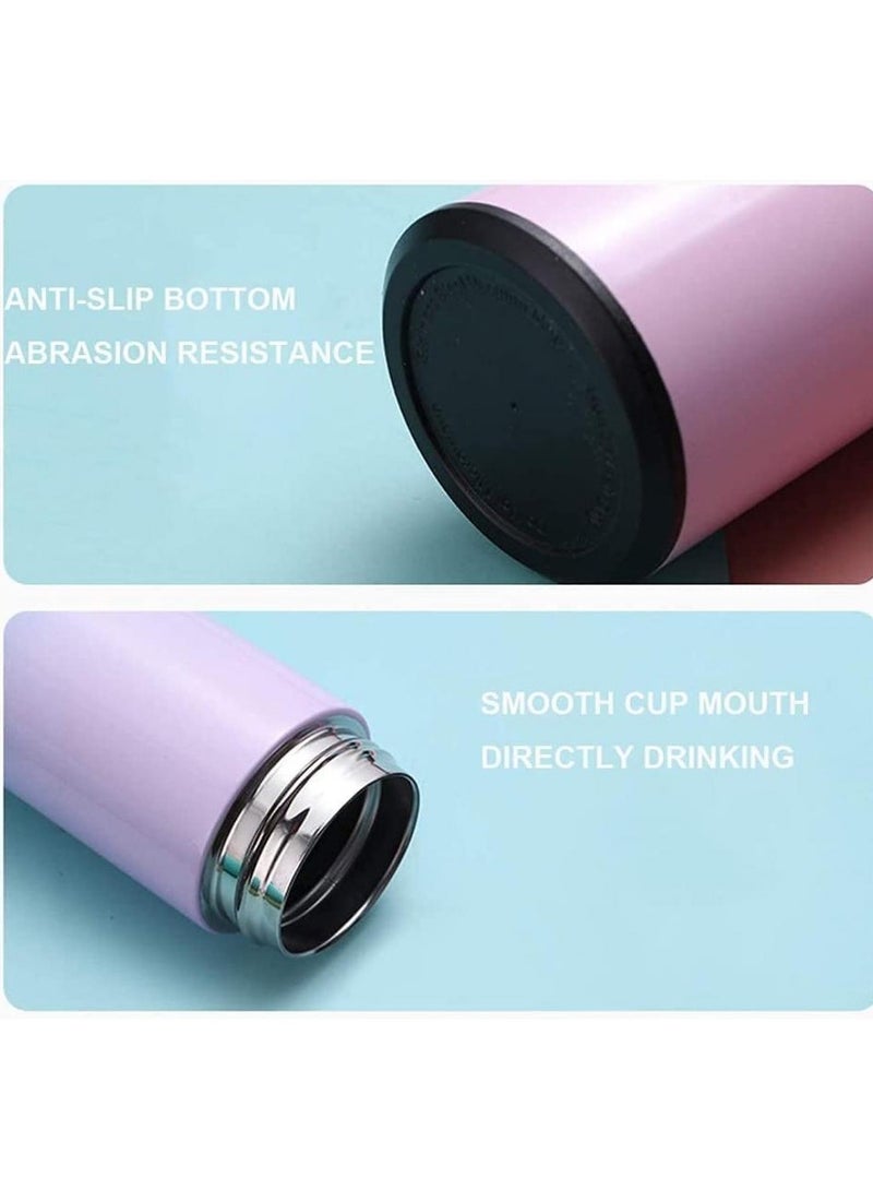 Temperature LED Display Stainless steel Thermos Cup Vacuum Flask Tea Infuser 500ml flask (bue-pink color)