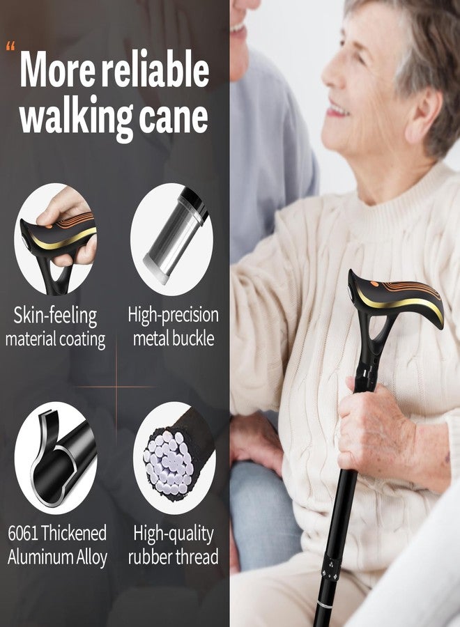 ispuoocti Folding Cane, Smart Alarm Foldable Cane with Light, Fashion Walking Cane for Women&Men, Adjustable Canes for Seniors, USB Direct Charging, Lightweight and Portable - Image 3