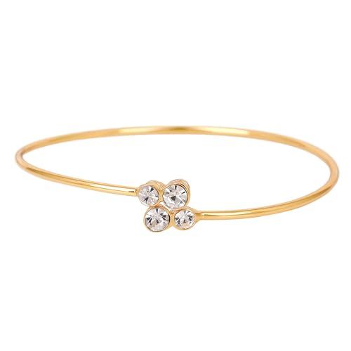 Estele 24kt Gold Plated Dwindling Glory Bracelet and Earring Set with Austrian Crystals for Women - Image 1