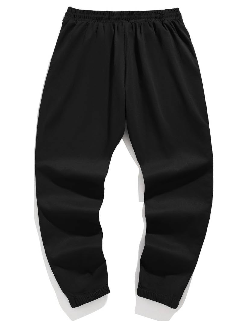 TAGDO Men's Casual Drawstring Joggers, Fashionable Workwear Style (Track-Pant-2035-Black-32) - Image 2