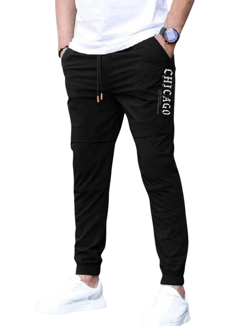 TAGDO Men's Casual Drawstring Joggers, Fashionable Workwear Style (Track-Pant-2035-Black-32) - Image 4