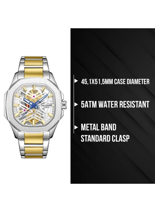 Lee Cooper SILVER/GOLD Men's METAL Analog Watch LC08246.230 - 45,1X51,5 mm for Men | Best Price UAE