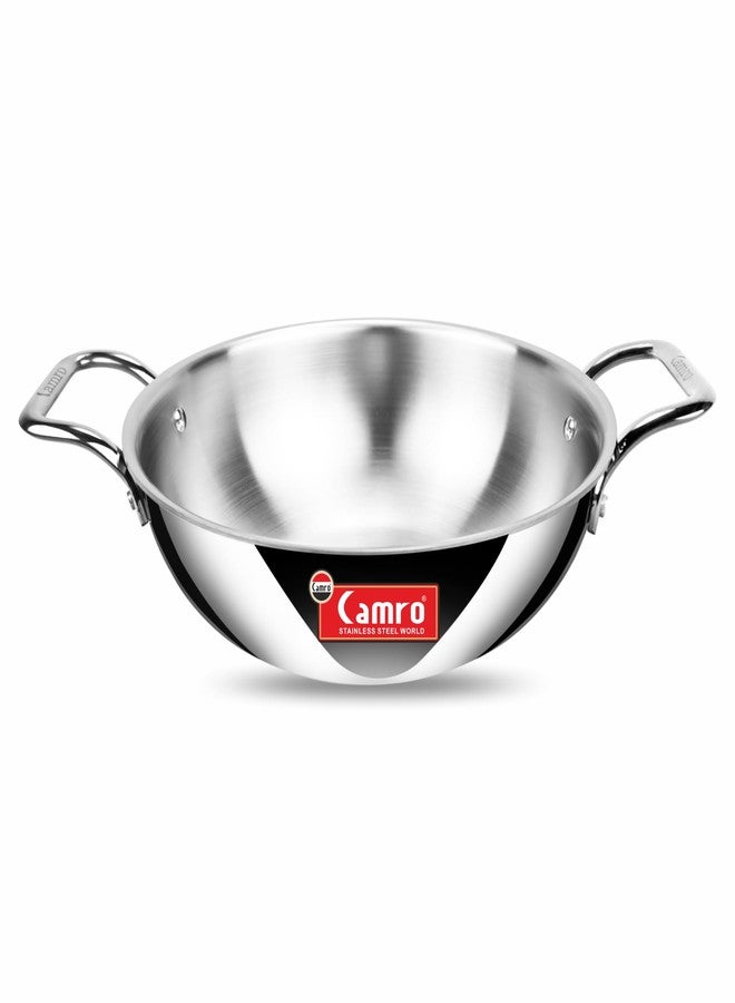 Camro Triply Artisian Kadhai 34 cm, 8 Liters (18 No) (Serves 12 People) | 6 Year Warranty | Induction Friendly Dishwasher Safe | 15+Years of Innovation and Quality - Image 1