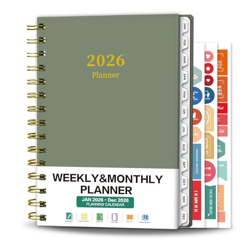 Ymumuda Academic Planner 2026, Daily Weekly and Monthly Calendar Planner (Jan. 2026-Dec. 2026),8.4"×6.3", Hardcover Notebook Teacher Supplies, Premium Thick Paper, Planners for School Work Office - Image 1