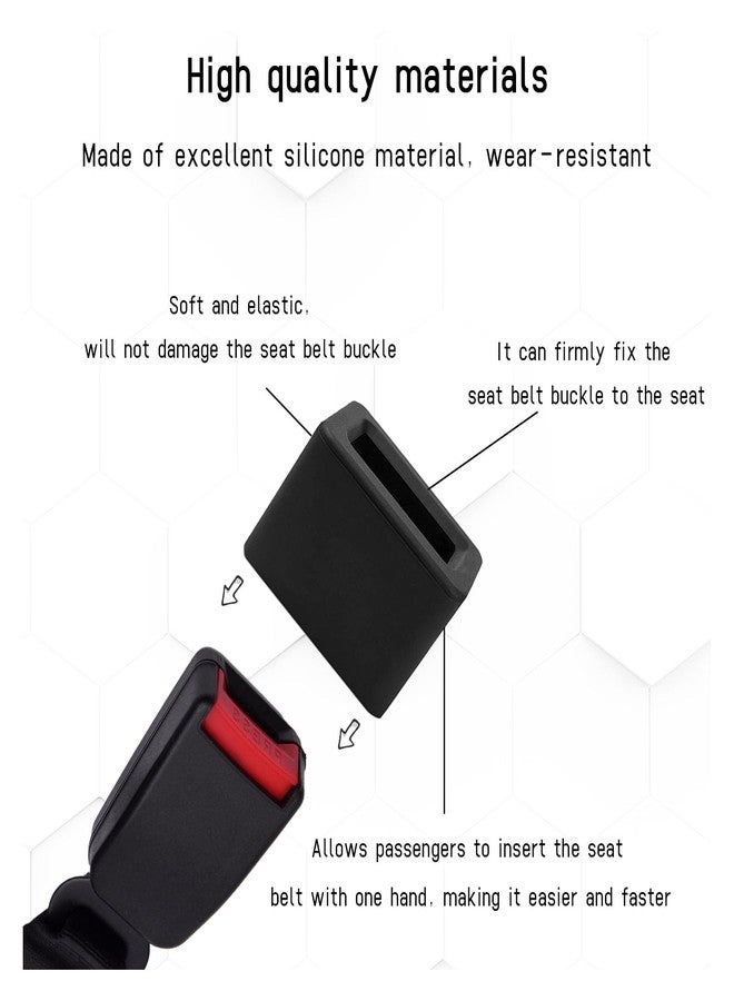 Augeny 2PCS Seat Belt Buckle Holder, Silicone Auto Rear Seatbelt Buckle Booster to Makes Receptacle Stand Upright for Easy Access, Universal Vehicle Seatbelt Buckle for Kids （Black） - Image 3