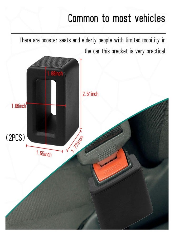 Augeny 2PCS Seat Belt Buckle Holder, Silicone Auto Rear Seatbelt Buckle Booster to Makes Receptacle Stand Upright for Easy Access, Universal Vehicle Seatbelt Buckle for Kids （Black） - Image 2