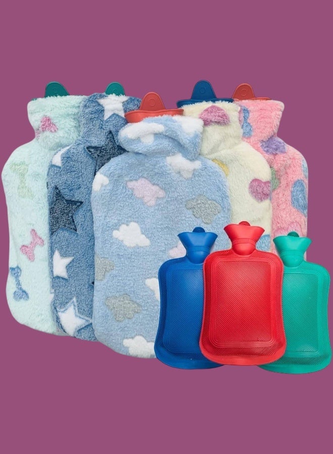 Cloudlyn Hot Water Bag with Knitted Soft Cozy Cover Blue - Image 1