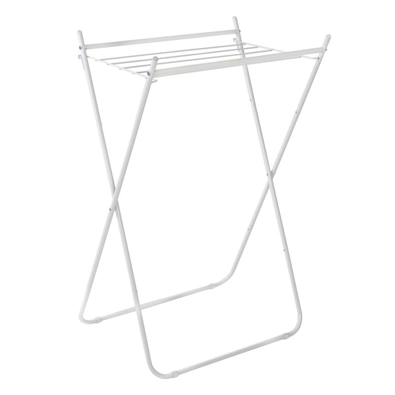 HoneyCanDo EasyFold Collapsible Clothes Drying Rack  Sturdy Metal Laundry Rack Holds 40 lbs SpaceSaving Clothes Rack Towel Rack Foldable Laundry Drying Rack for IndoorOutdoor Use  White