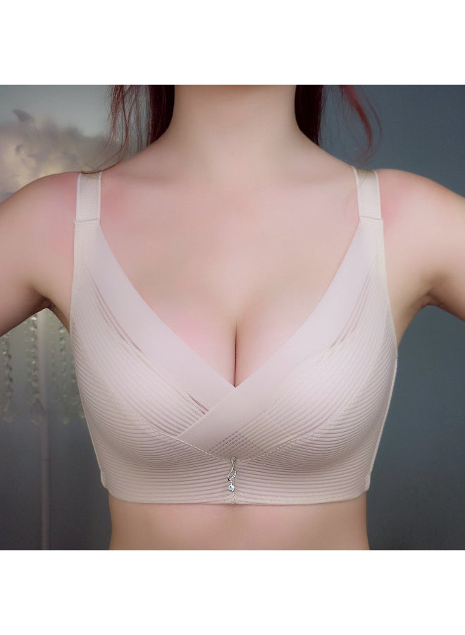 Summer Push-up And Charming Wire-free Bra Traditional Style Thin Top And Thick Bottom Green Women's Seamless Intimates Bra