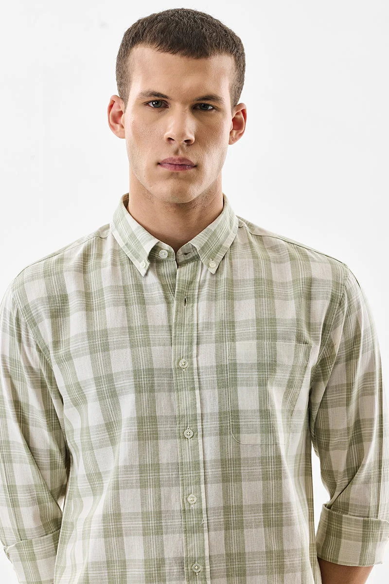 SNITCH قميص كتان كاروهات بقصة عادية