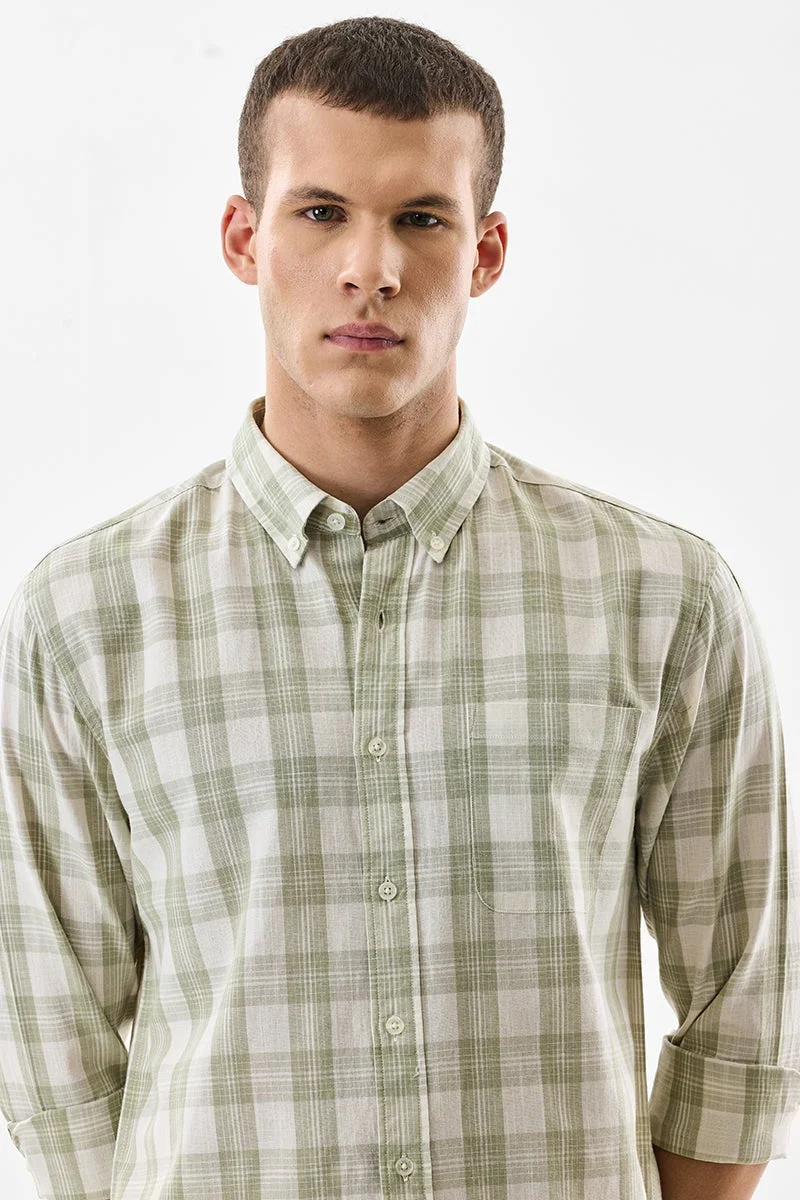 سنيتش قميص كتان كاروهات بقصة عادية