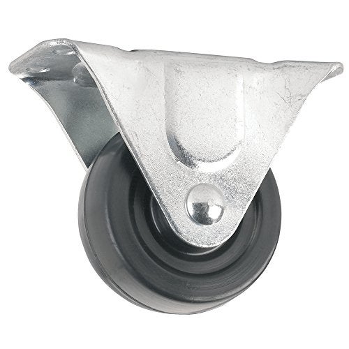 SoftTouch عجلة مطاطية ثقيلة التحمل مع لوحة علوية ثابتة غير دوارة - 3 إنش - سعة تحميل 225 رطل - Image 1