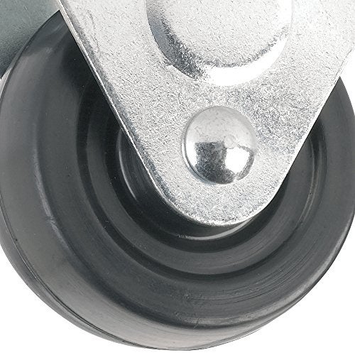 SoftTouch عجلة مطاطية ثقيلة التحمل مع لوحة علوية ثابتة غير دوارة - 3 إنش - سعة تحميل 225 رطل - Image 2