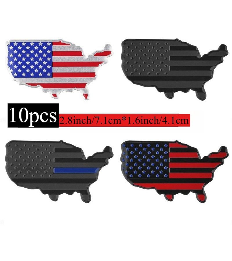 20 Pcs All Black American Flag Car Decals Metal Emblem Stickers For Car Trunk Suitable For Cars Motorcycles Bicycles - Image 1