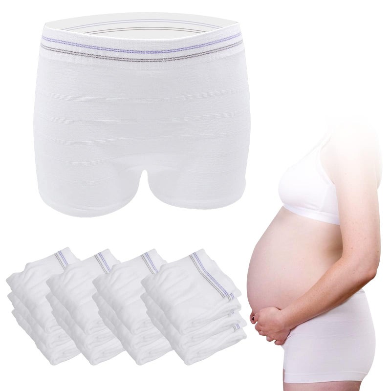 HANSILK Mesh Postpartum Underwear 12 Pack High Waist Reusable Post Bay C-Section Recovery Maternity Panties for Women Washable Mesh Panties (Large) - Image 1