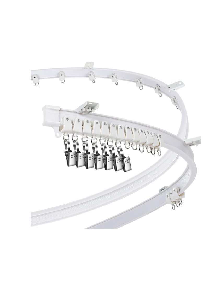 KASTWAVE KASTWAVE Curved Ceiling Curtain Track Bendable Mount for Curtain Rail Bunk Bed Bay Window Room Divider Flexible Straight (White, 5 m/ 16.4 ft) 
