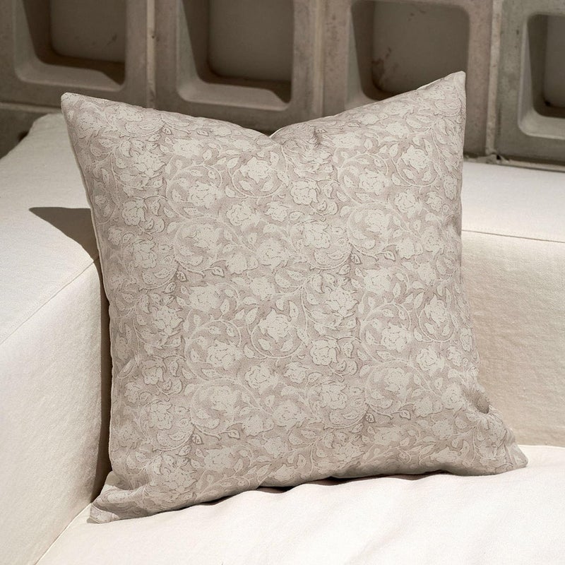 DOMVITUS Floral Pillow Covers 18x18, Throw Pillows for Couch, Floral Print Pillow Cover, Decorative Neutral Accent Throw Pillow Covers for Living Room, 1PC, Neutral - Image 1