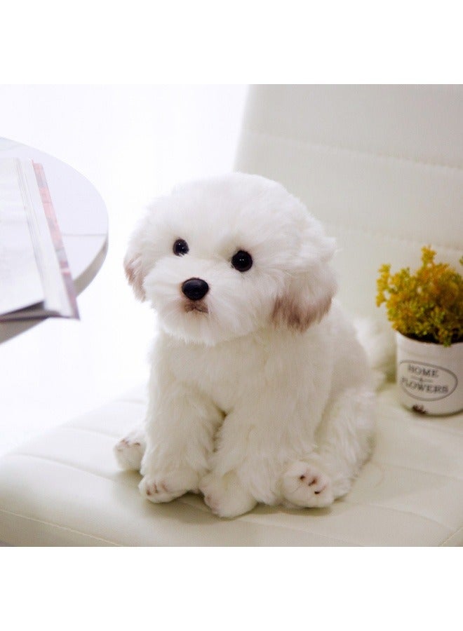 general Simulation Maltese dog doll soothing dog doll cute plush toy dog doll Bichon dog ornament 24cm× 16cm×26cm - Image 2