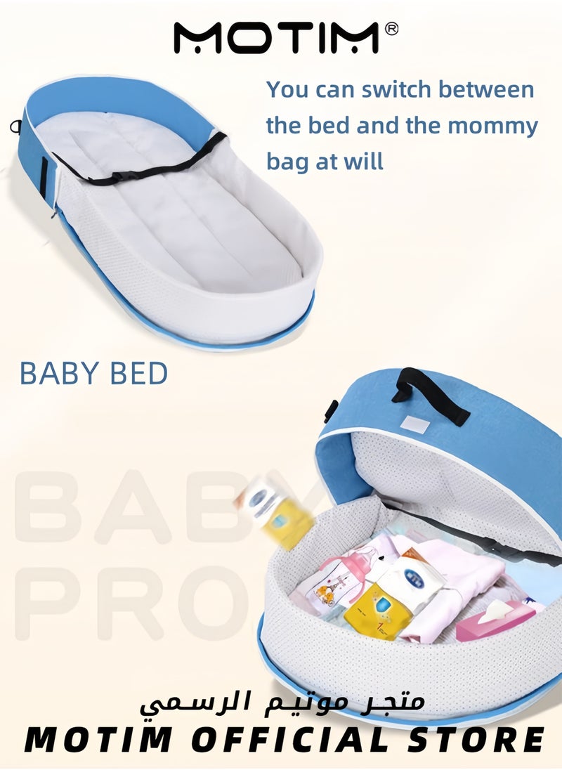 Motim - Convenient Folding Anti-Pressure Crib Medium Bed Newborn Isolation Bionic Travel Crib with Adjustable Head Support for 0-12 Months Baby - Image 1