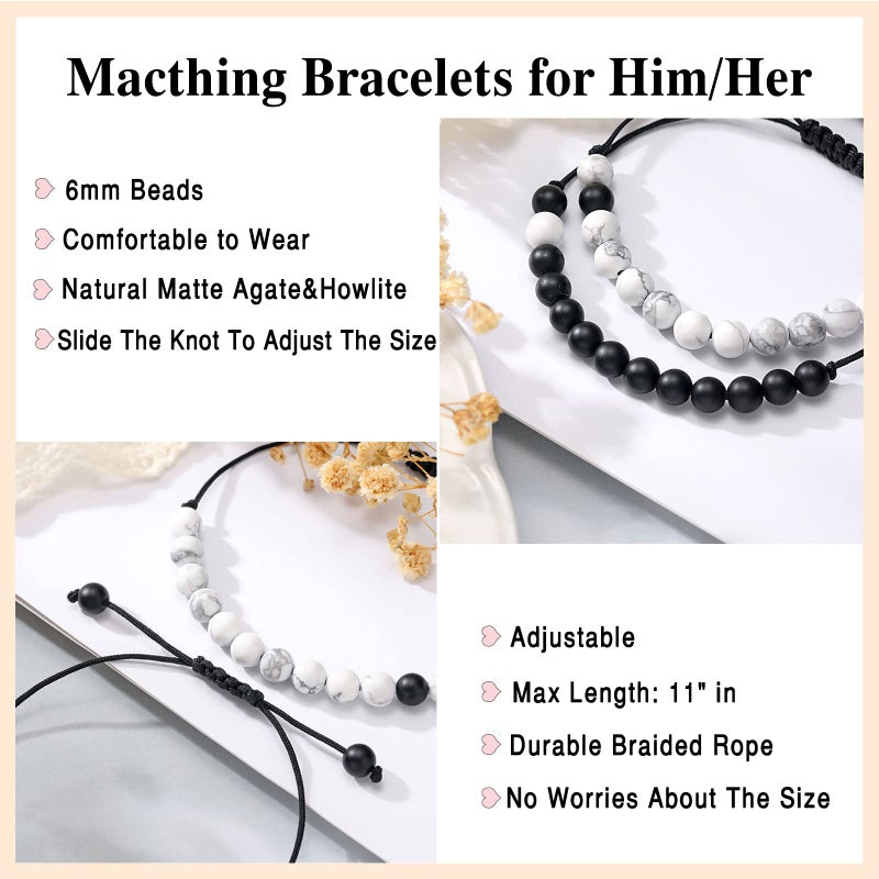 UNGENT THEM Gifts for Him Boyfriend from Girlfriend Matching Couples Bracelets Distance Relationship Pinky Promise Valentines Sweetest Bf Gf Women Men - Image 4