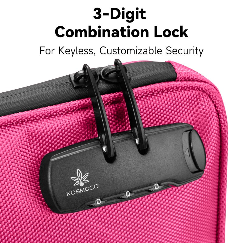 KOSMCCO Beach Locking Bag, 9x7.5 Inch Portable Safe for Phone, Wallet, Keys | Anti-Theft Locking Travel Pouch for Pool, Vacation (Rose Red) - Image 4