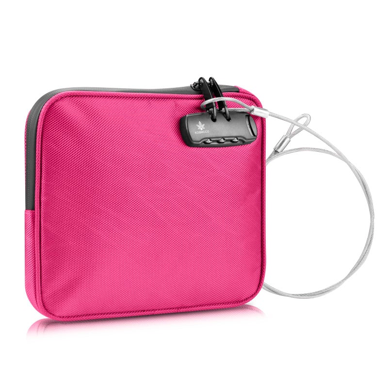 KOSMCCO Beach Locking Bag, 9x7.5 Inch Portable Safe for Phone, Wallet, Keys | Anti-Theft Locking Travel Pouch for Pool, Vacation (Rose Red) - Image 1