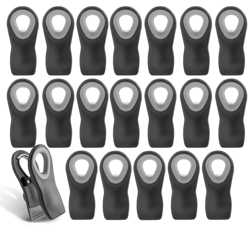 COOK WITH COLOR COOK WITH COLOR Bag Clips with Magnet Food Clips Chip Clips Bag Clips for Food Storage with Airtight Seal Grip for Bread Bags Snack Bags and Food Bags Black Pack of 20