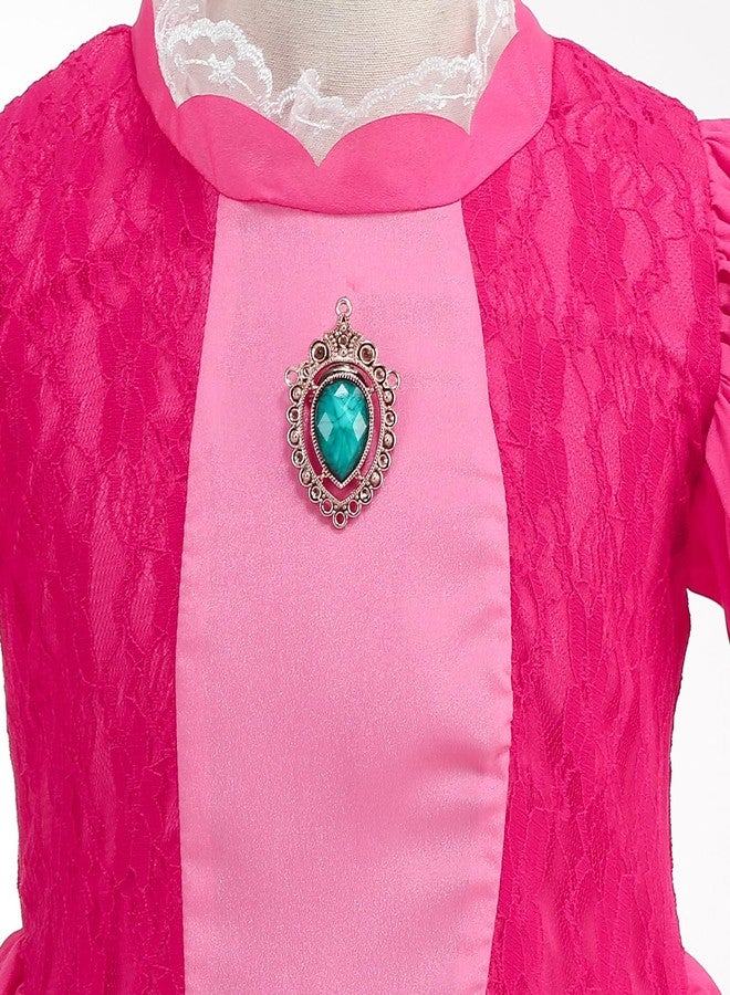 Mooedcoe Pink Princess Costume Girls Toddlers, Kids Cosplay Princess Dresses with Accessories Pink Princess Birthday Dress Up - Image 4