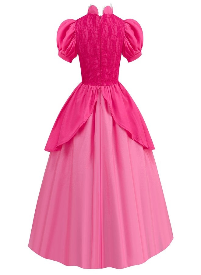 Mooedcoe Pink Princess Costume Girls Toddlers, Kids Cosplay Princess Dresses with Accessories Pink Princess Birthday Dress Up - Image 3